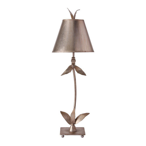 Flambeau Red Bell Silver Table Lamp 