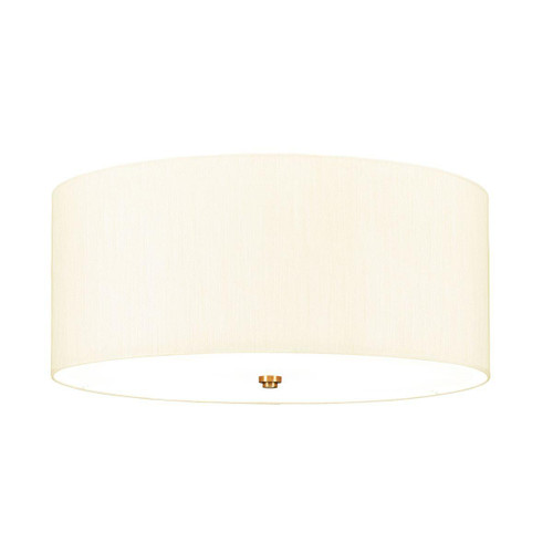 Flambeau Fletcher 5 Light Aged Brass 55cm Shaded Flush Ceiling Light 
