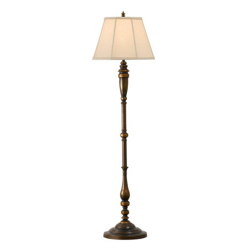 Flambeau Lincolndale Astral Bronze with Natural Shade Floor Lamp 
