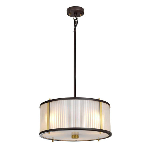 Elstead Lighting Corona 3 Light Bronze Aged Brass Pendant Light 