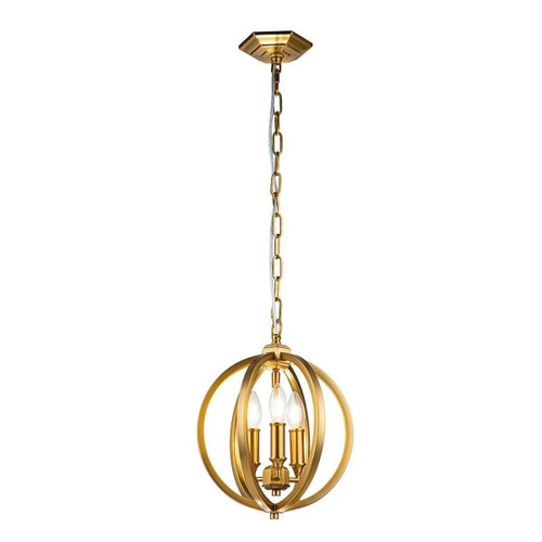 Flambeau Corinne 3 Light Burnished Brass 28cm Pendant Light 