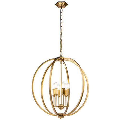 Flambeau Corinne 6 Light Burnished Brass Pendant Light 