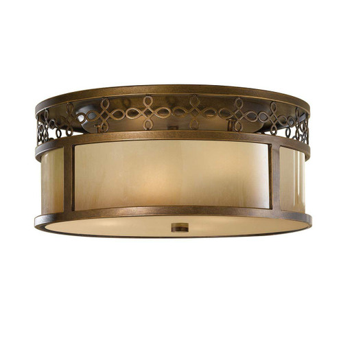 Flambeau Justine 3 Light Astral Bronze Flush Ceiling Light 