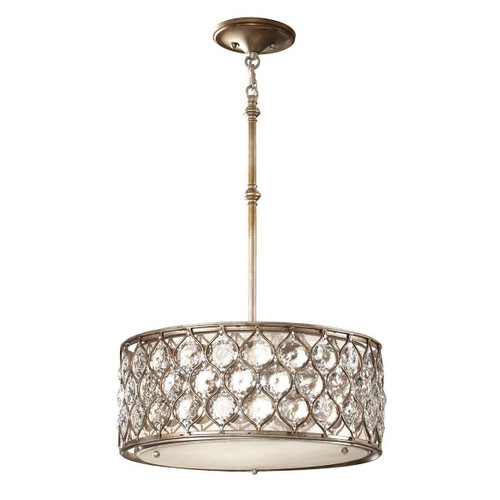 Flambeau Lucia 3 Light Burnished Silver Shaded Pendant Light 