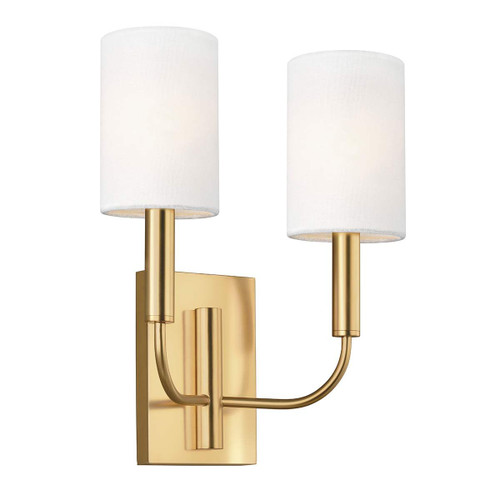 Brianna 2 Light Burnished Brass Wall Light