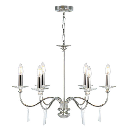 Elstead Lighting Finsbury Park 6 Light Polished Nickel Chandelier 