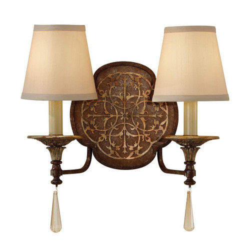 Flambeau Marcelia 2 Light Bronze with Shades Wall Light 
