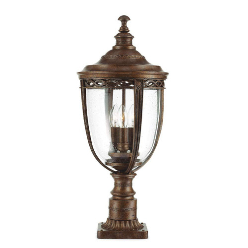 Flambeau English Bridle 3 Light Britsh 64cm Bronze IP44 Top Post Light 