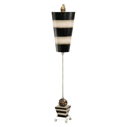 Flambeau Peony Taupe and Black with Shade Table Lamp 