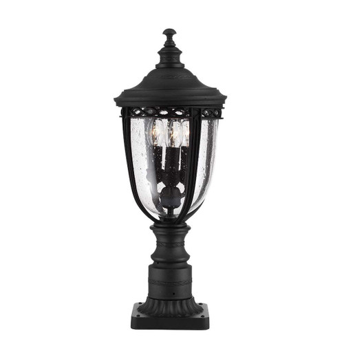 Flambeau English Bridle 3 Light Black 55cm IP44 Top Post Light 