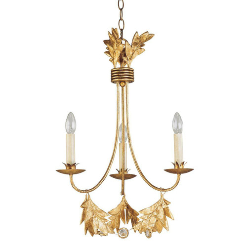 Flambeau Sweet Olive 3 Light Gilded Gold Chandelier 