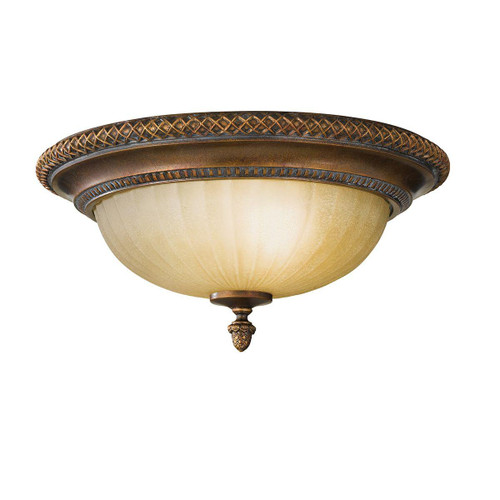 Flambeau Kelham 2 Light Hall Firenze Gold and Bronze Flush Ceiling Light 