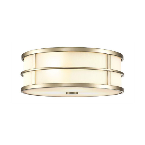 Flambeau Fusion 3 Light Painted Natural Brass Ceiling Flush Light 