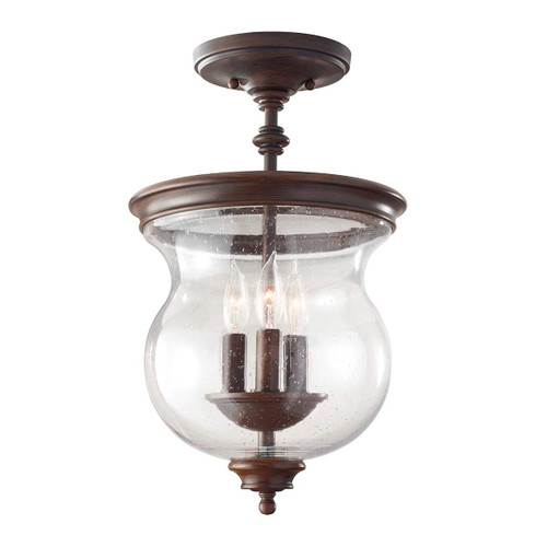 Pickering Lane 3 Light Heritage Bronze Semi Flush Ceiling Light