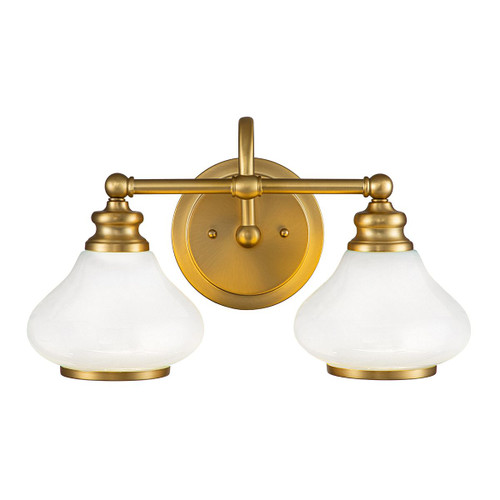 Ainsley 2 Light Brushed Brass IP44 Bathroom Wall Light