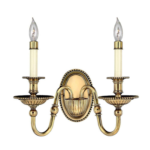 Cambridge 2 Light Burnished Brass Wall Light