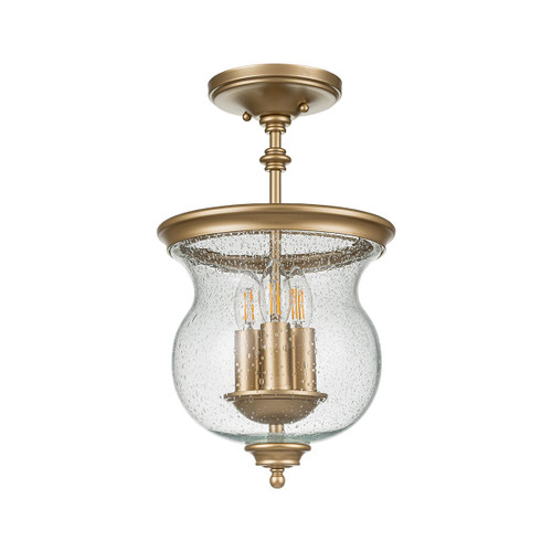 Pickering Lane 3 Light Painted Natural Brass Semi Flush Ceiling Light