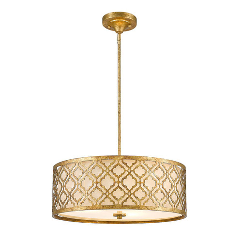 Arabella 3 Light Distressed Gold Dual Mount Pendant Light