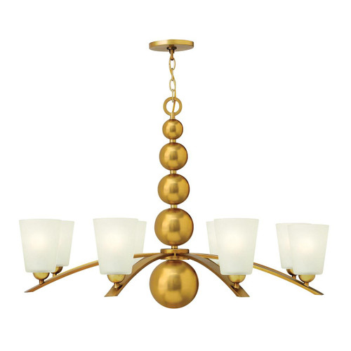 Zelda 8 Light Vintage Brass Chandelier