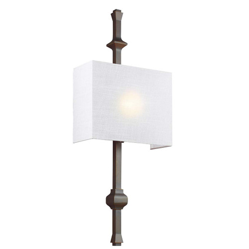 Teva Antique Bronze with White Shade Wall Light