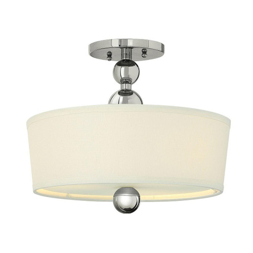 Hinkley Zelda 3 Light Polished Nickel Semi Flush Ceiling Light 