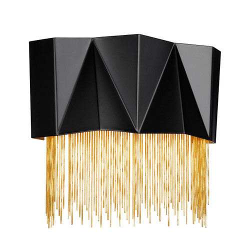 Zuma 3 Light Satin Black with Gold Wall Light