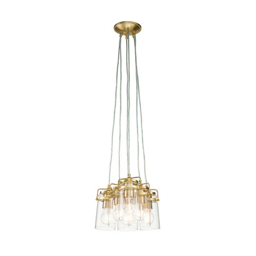 Brinley 6 Light Brushed Brass Cluster Pendant Light