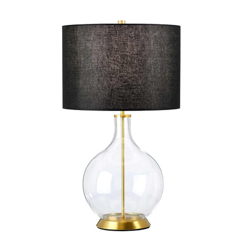 Elstead Lighting Orb Aged Brass and Clear with Black Shade Table Lamp 