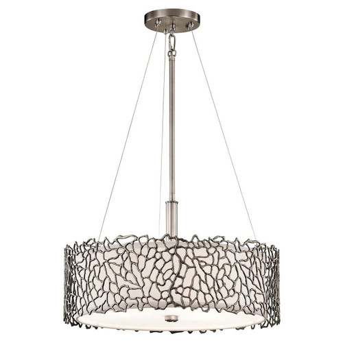 Kichler Silver Coral 3 Light Classic Pewter Dual Mount Pendant Light 