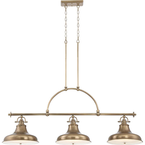 Quoizel Emery 3 Light Weathered Brass Bar Pendant Light 