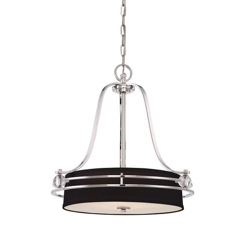 Quoizel Gotham 4 Light Imperial Silver with Black Shaded Pendant Light 