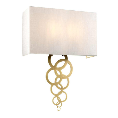 Elstead Lighting Rosa 2 Light Aged Brass with White Shade Wall Light 