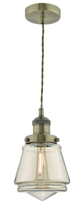 Curtis Antique Brass with Champagne Glass Pendant Light