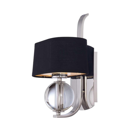 Quoizel Gotham Imperial Silver with Black Shade Wall Light 