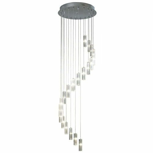 Dar Lighting Galileo 20 Light Polished Chrome LED Cluster Pendant 2mtr