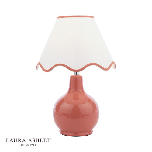 Laura Ashley Lighting Bramhope Terracotta with White Shade Table Lamp 