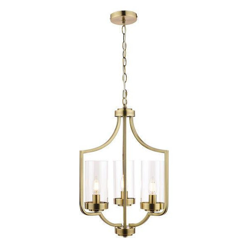 Laura Ashley Lighting Joseph 3 Light Antique Brass with Glass Chandelier - Clearance 