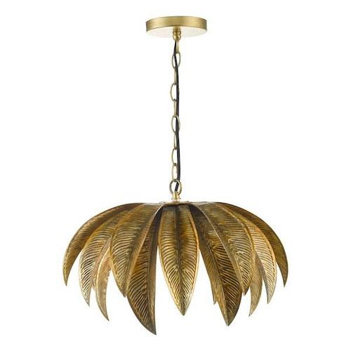 Dar Lighting Cara 1 Light Antique Gold Pendant Light