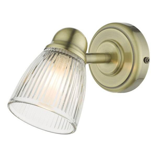 Dar Lighting Cedric Antique Brass with Glass IP44 Spotlight