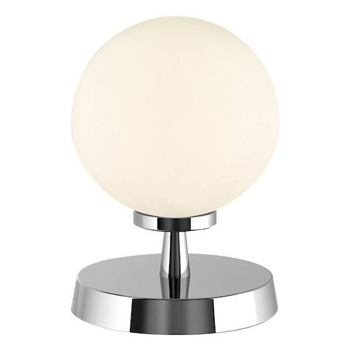 Dar Lighting Esben Polished Chrome with Opal Glass Touch Table Lamp