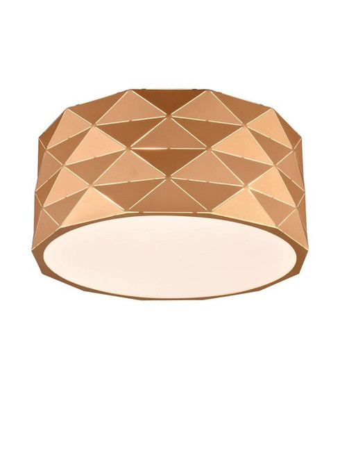 Franklite Tangent 4 Light Rose Gold Metal with Acrylic Diffuser Flush Ceiling Light 