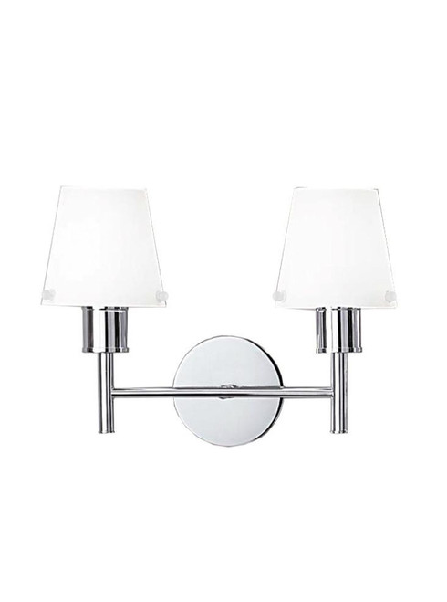 Franklite Turin 2 Light Chrome with Matt Opal Shade Wall Light 