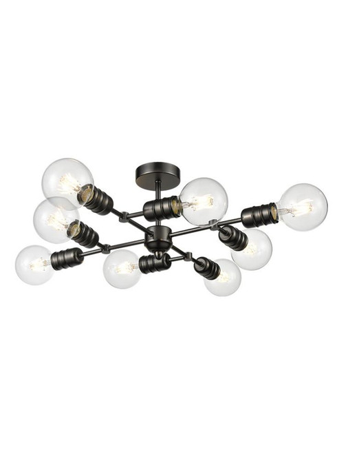 Franklite Impact 8 Light Gunmetal Semi Flush Ceiling Light 