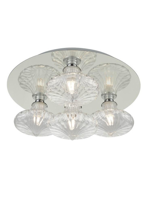 Franklite Round 4 Light Chrome with Clear Diffuser IP44 Bathroom Ceiling Light 