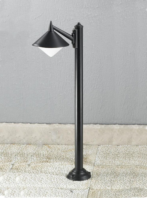 Franklite Sera Matt Black with Opal Diffuser IP43 Bollard 