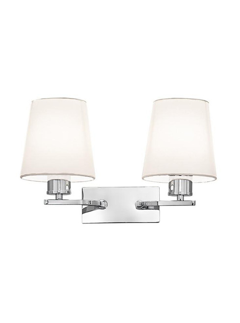 Franklite Hexx 2 Light Chrome with Cream Shade Wall Light 