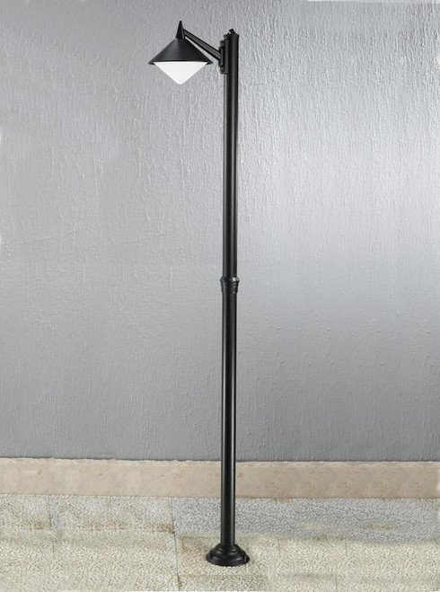 Franklite Sera Matt Black with Opal Diffuser IP43 Lamp Post 