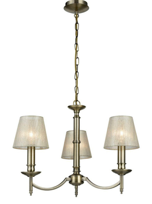 Franklite Petrushka 3 Light Bronze with Transparent Gold Shade Pendant Light 