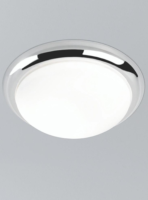 Franklite Circular 3 Light Chrome with Matt White Diffuser Flush Ceiling Light 