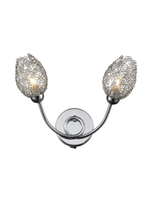Franklite Ocarina 2 Light Chrome with Mesh Pods Wall Light 